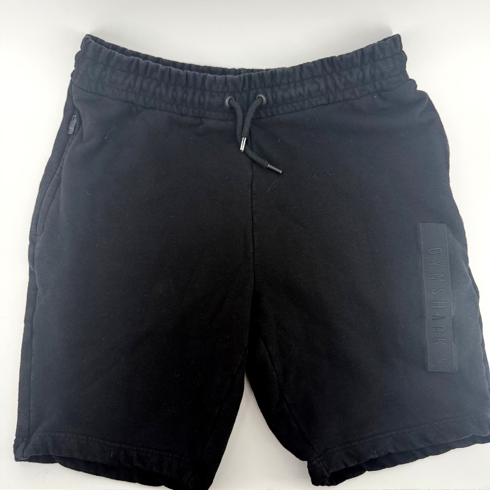 Gymshark Mens Black Cotton Blend Zip Pocket Athletic Sweat Shorts Size Medium